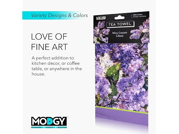 MODGY Dish Towel for Kitchen and Home Mary Cassatt Lilacs