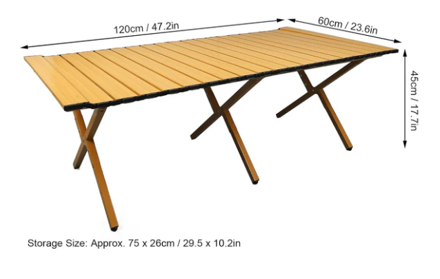 SONICGRACE 47.2 x 23.6 x 17.3 Roll Top Outdoor Table - Gallery 6