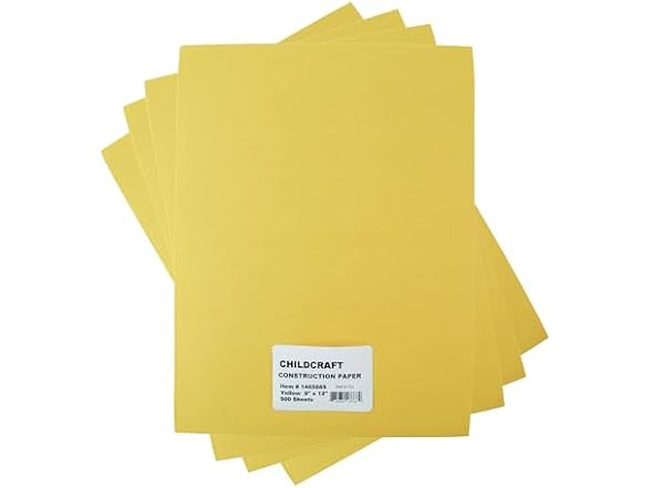 Childcraft Construction Paper, 9 x 12 Inches, Yellow, 500 Sheets