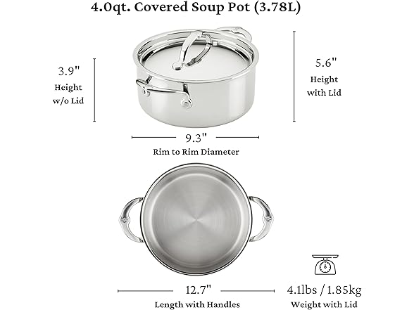 Hestan ProBond Luxe 4-Quart Soup Pot with Lid