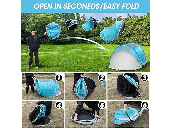 VILLEY 2 Person Easy Pop Up Tent, Waterproof