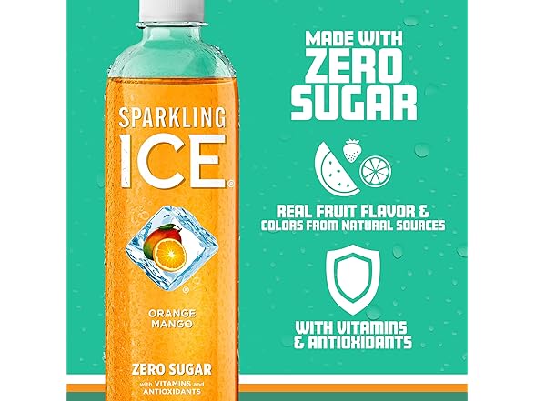 1CT Sparkling Ice, Orange Mango Sparkling Water