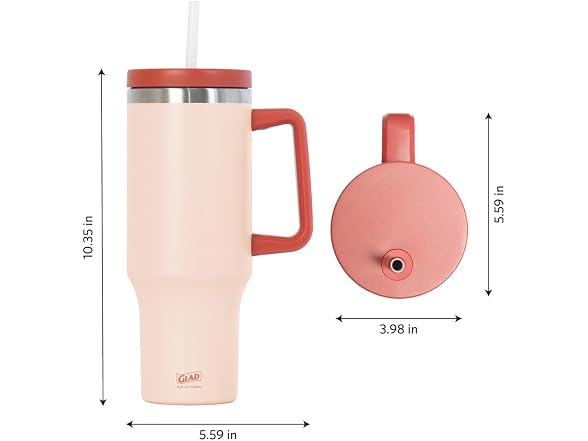 Glad Pioneer Stainless Steel Tumbler 40 oz Rust