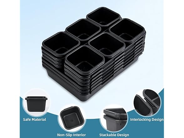 25 PCS Black Drawer Organizer Set