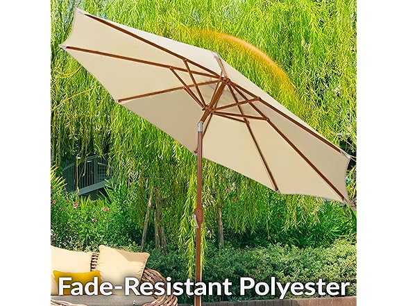 Sunnydaze Decor JLP-1441 8.5 ft Patio Umbrella Beige