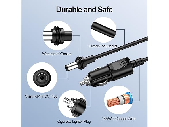 UBeesize Starlink Mini 10FT 12V Cable