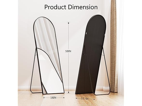 Simple Deluxe Arched Black Mirror