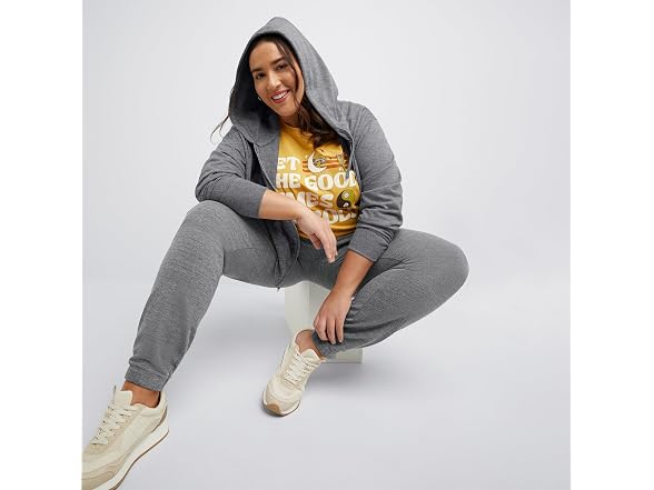 Hanes Women Originals French Terry Zip-up Hoodie - Gallery 5