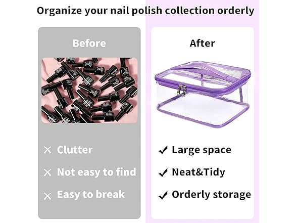 Beloving Nail Polish Organizer Bag Holds 30 Bottles