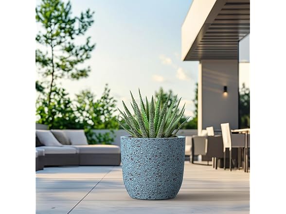 Humid Jade 16.5-Inch Concrete Planter