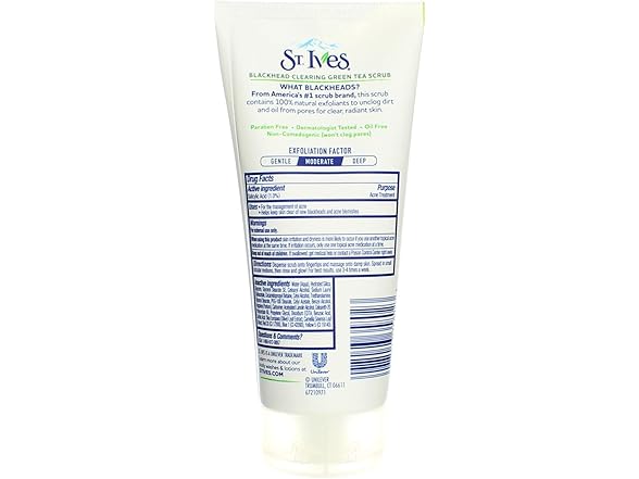 St. Ives Blackhead Clearing Face Scrub Green Tea 6 oz