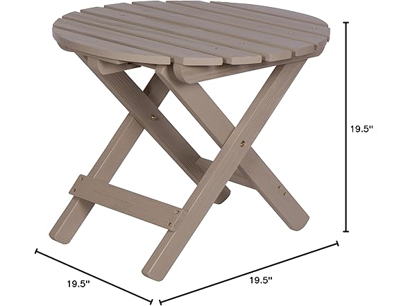Shine Company 4118 Round Wooden Folding Side Table