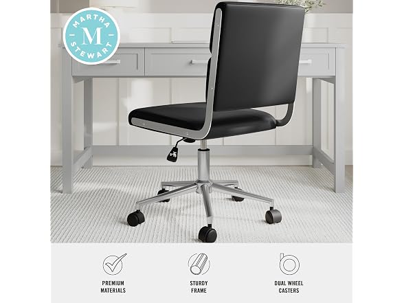 Martha Stewart Lulu Swivel Chair with Height Adjustable Seat