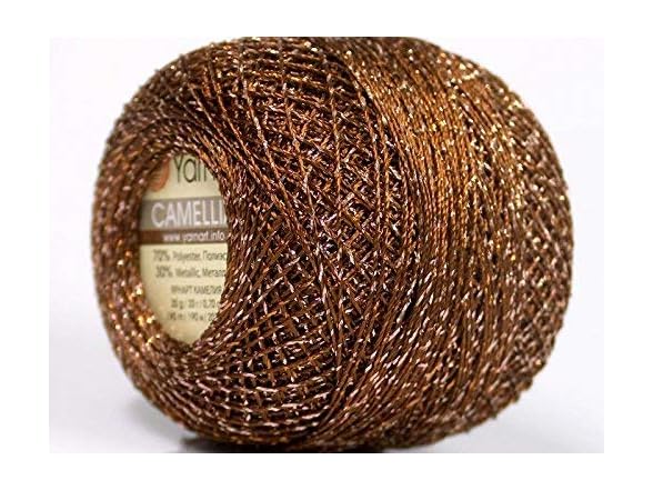 Brown Copper Silver Metallic Braid Thread