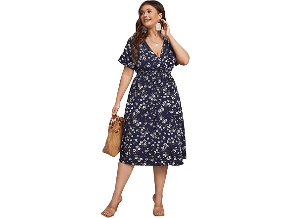 Floerns Women (3X-Large Husky) Boho V Neck Dress