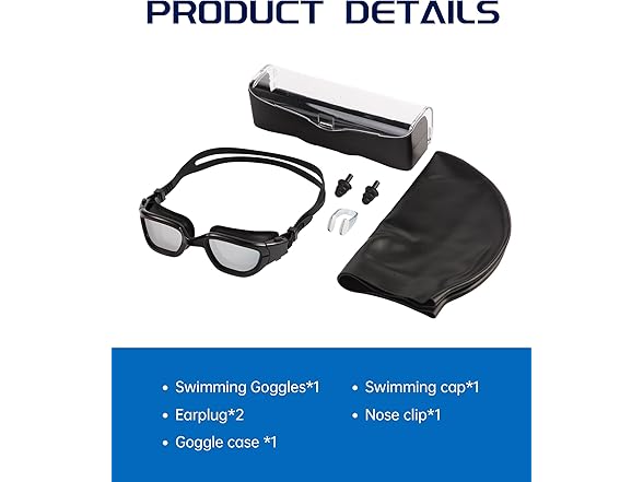 Hurdilen Swim Goggles with Cap