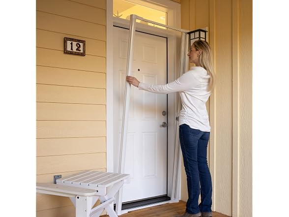 Brisa White Retractable Screen Door 80"