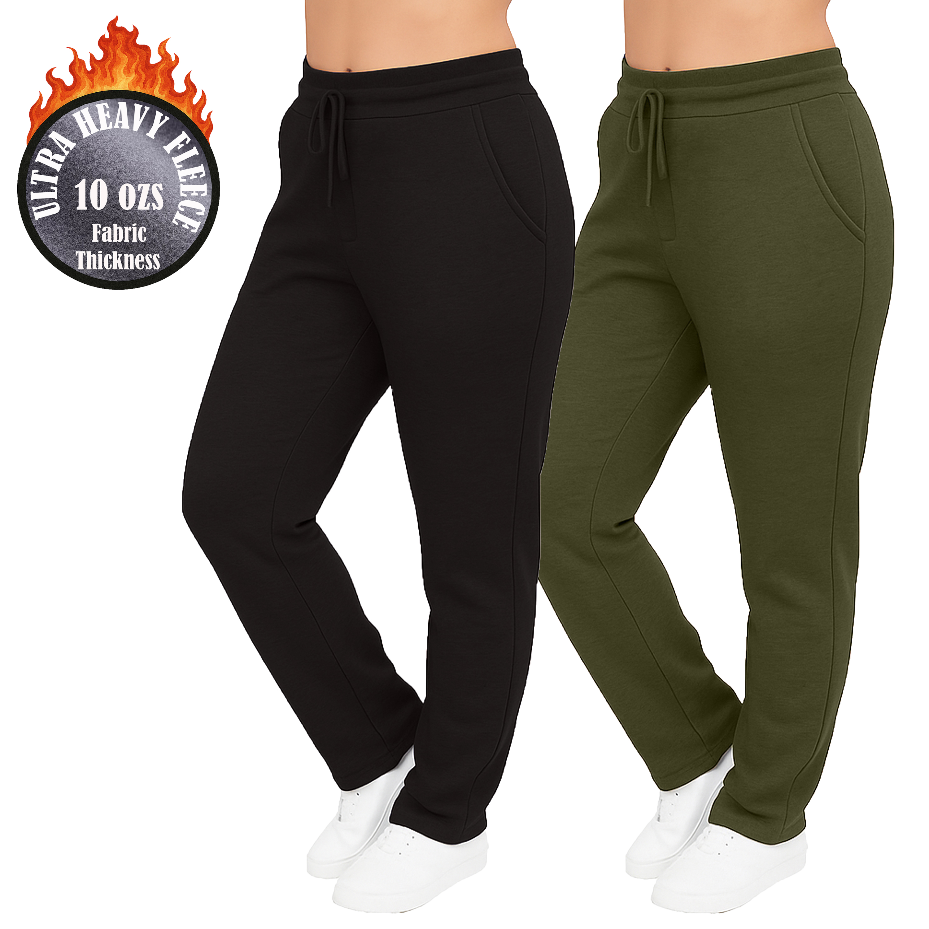 Womens Heavyweight Fleece-Lined Sweatpants (1 or 2pk) - Gallery 27