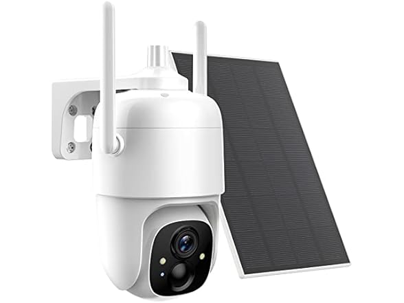 Allweviee Security Cameras Wireless Outdoor, 2K 3MP Pan Tilt 355° View IP65 Waterproof Rechargeable Battery Powered PTZ WiFi Solar Camera with PIR, Color Night Vision,2-Way Talk,Cloud/SD (Open Box)