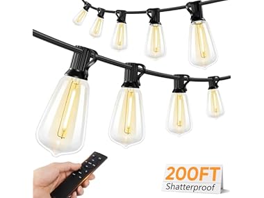 $33.99, Was $69.99, 51% Off! Brightever Outdoor String Lights w/ Remote, 200FT dealfomo
