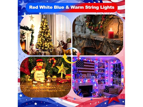 Forlivese 20FT 200LED Solar Christmas String Lights