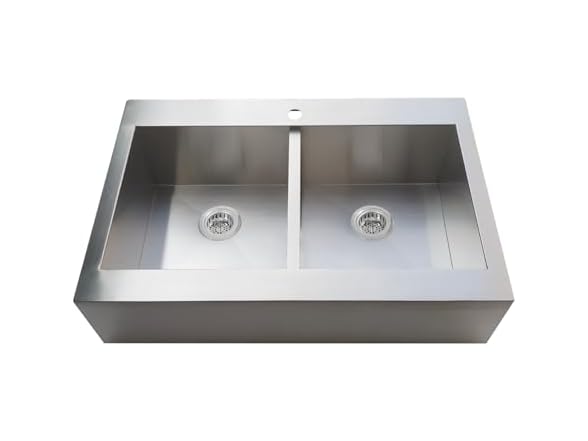 Kingston Brass Sink, Brushed Stainless Steel/Polished Chrome