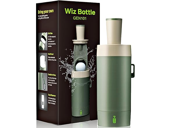 Wiz Bottle Golf Ball Cleaner Portable