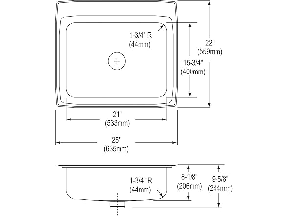 Elkay Single Bowl Top Mount Stainless with Perfect Drain