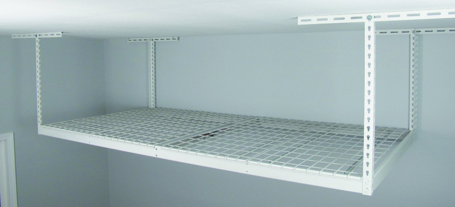 SafeRacks 4x8 Overhead Garage Storage Rack White - Gallery 6