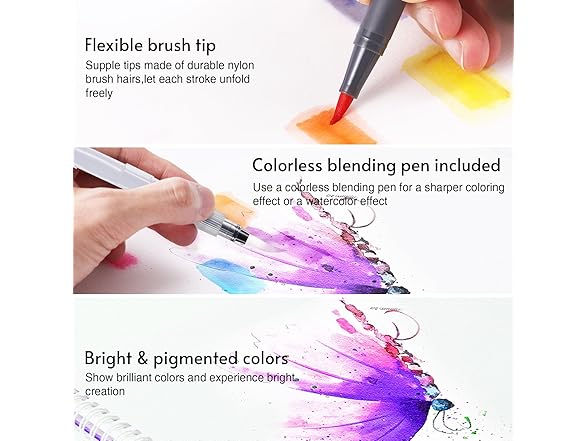 TOSHARE Dual Tip Watercoloer Makers