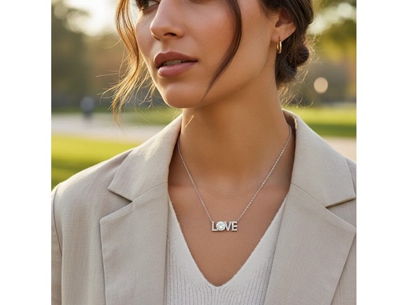 LOVE Turquoise Moissanite Necklace