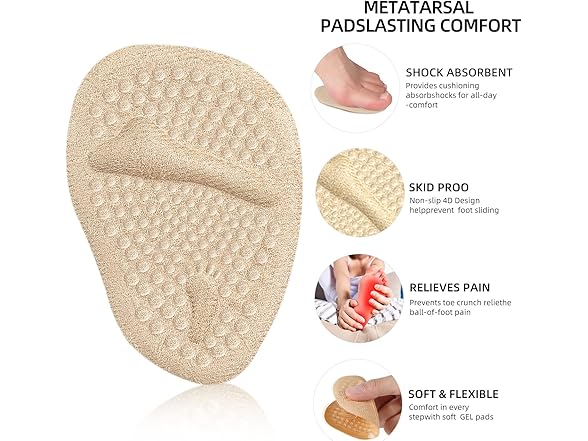 Metatarsal Pads, Forefoot Inserts for Women