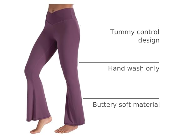 Sunzel Flare Leggings 30in S Burgundy