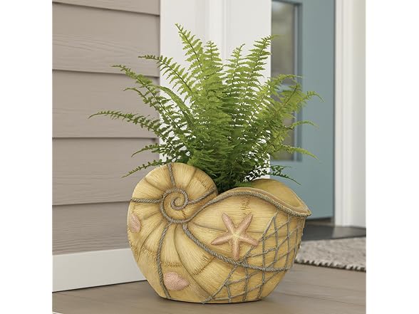 Set of 2 Conch Shell Shaped Planters