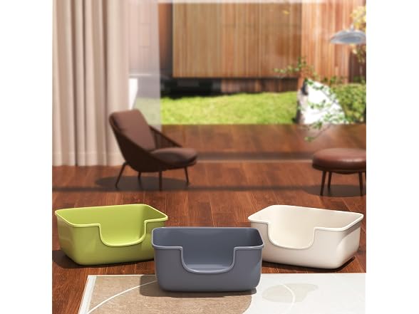White Large Cat Litter Box 19.7"L x 15.76"W x 8.67"H