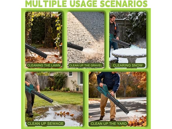Blue 21V Quiet 6-Speed Electric Leaf Blower