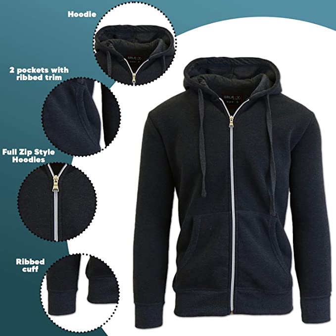 Boys Fleece-Lined Zip Sweater Hoodie - Gallery 18