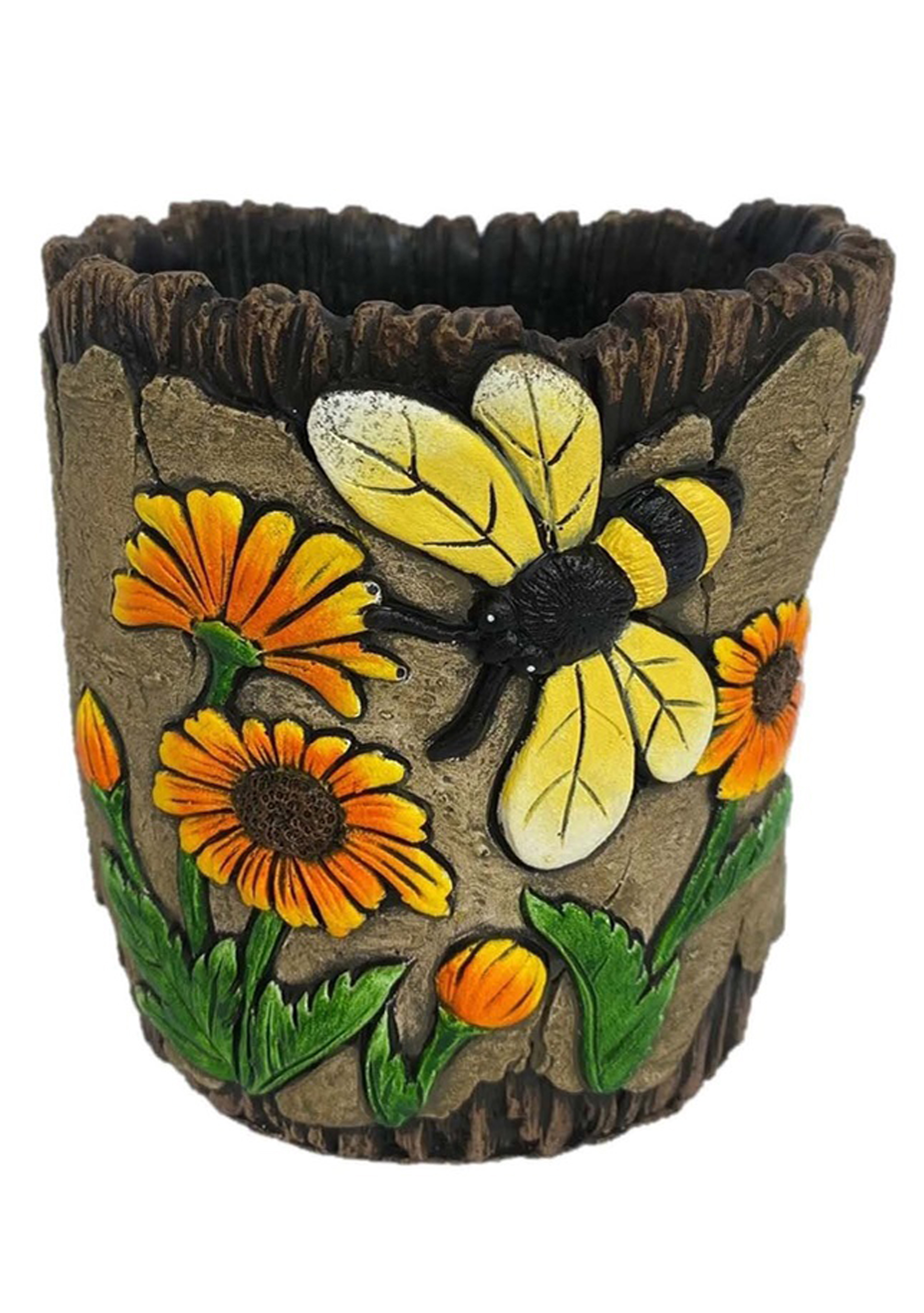 6" Cement Daisy Planter - Gallery 2