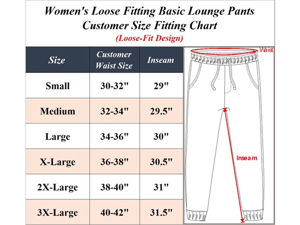 3Pk Womens Loose Fit Classic Lounge Pants