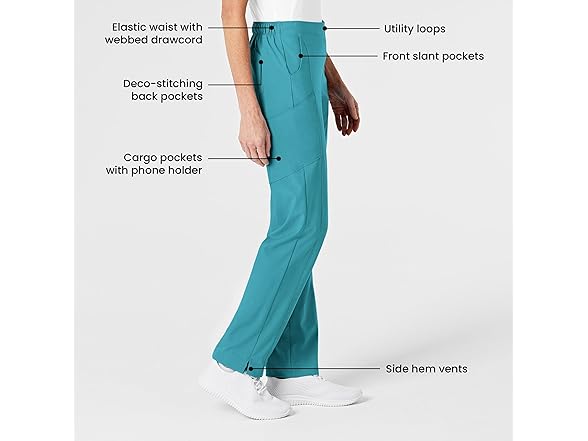WonderWink Wmns Cargo Pant Teal (1XT)