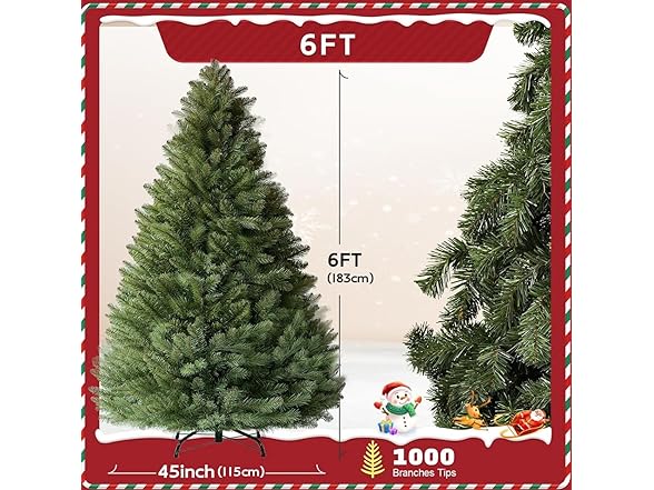KISIQI 6 Ft Artificial Christmas Tree