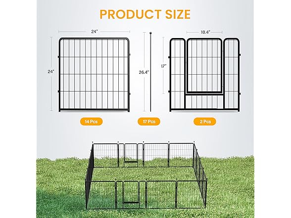 Healsmart 16 Panel 24" Dog Playpen