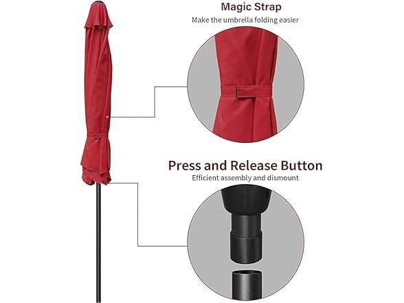 Simple Deluxe 9ft Outdoor Market Table Patio Umbrella