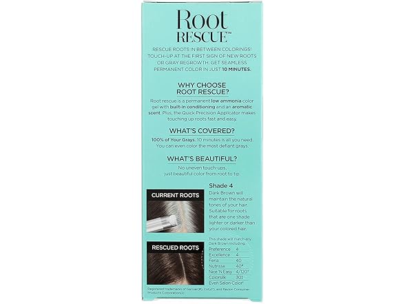 L'Oreal Root Rescue #4 Dark Brown Hair Color, 1ct