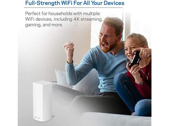 Linksys WHW0301 Velop Intelligent Mesh WiFi Router System: AC2200 Tri-Band, Network for Full-Speed Coverage, Computer Internet Wireless Routers Extender for Home (White, 3-Pack) (Renewed) (Open Box)