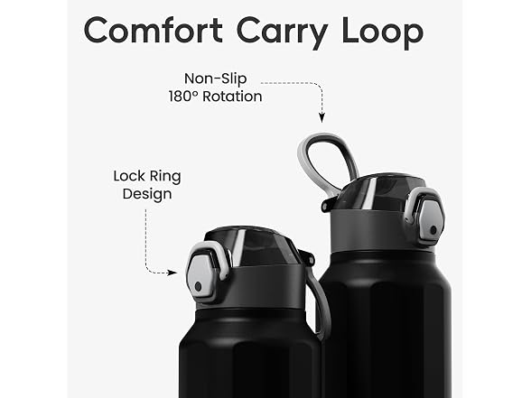 Konokyo FLOWPLAY 26oz Push-Button Bottle, Black