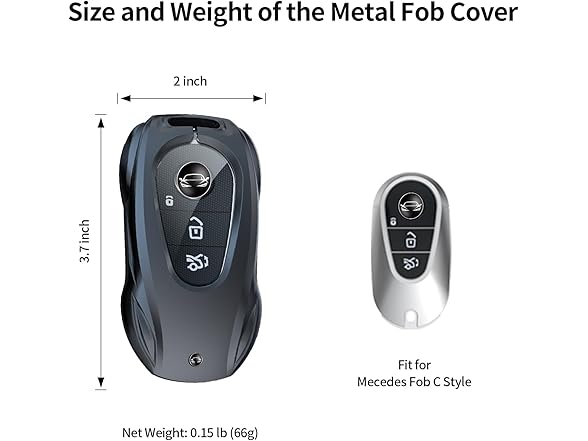 Fajocru  Zinc Alloy Metal Car Key Fob Case for M  