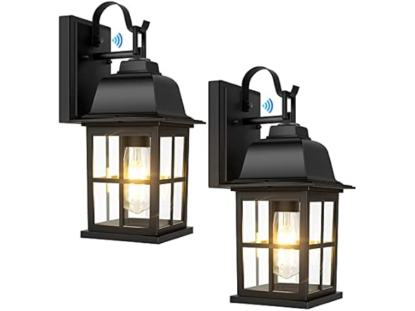 TOBUSA 2-Pack Dusk to Dawn Outdoor Wall Lights with Photocell