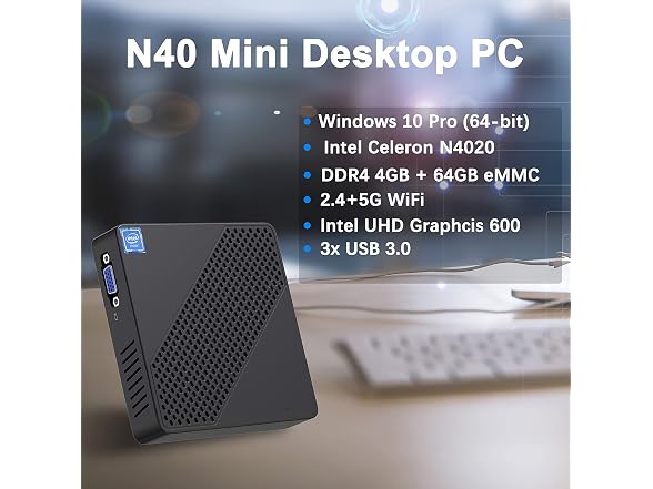 MINISFORUM N40 Mini PC UHD 4K@60Hz Celeron Dual