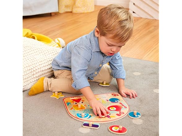 B. toys – Sea Treasures Wood Peg Puzzle